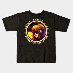 Anime Gamer Girl Cyberpunk Evolution Kids T-Shirt